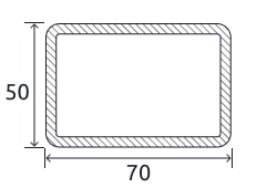 Профильная прямоугольная труба 70x50x7 мм 08кп ГОСТ 8645-68 электросварная купить в Ярославле